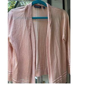 Nina Leonard Peach Sweater Cardigan Small